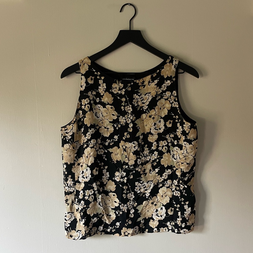 Reversible! Vintage Liz Claiborne Silk Floral Tank Top